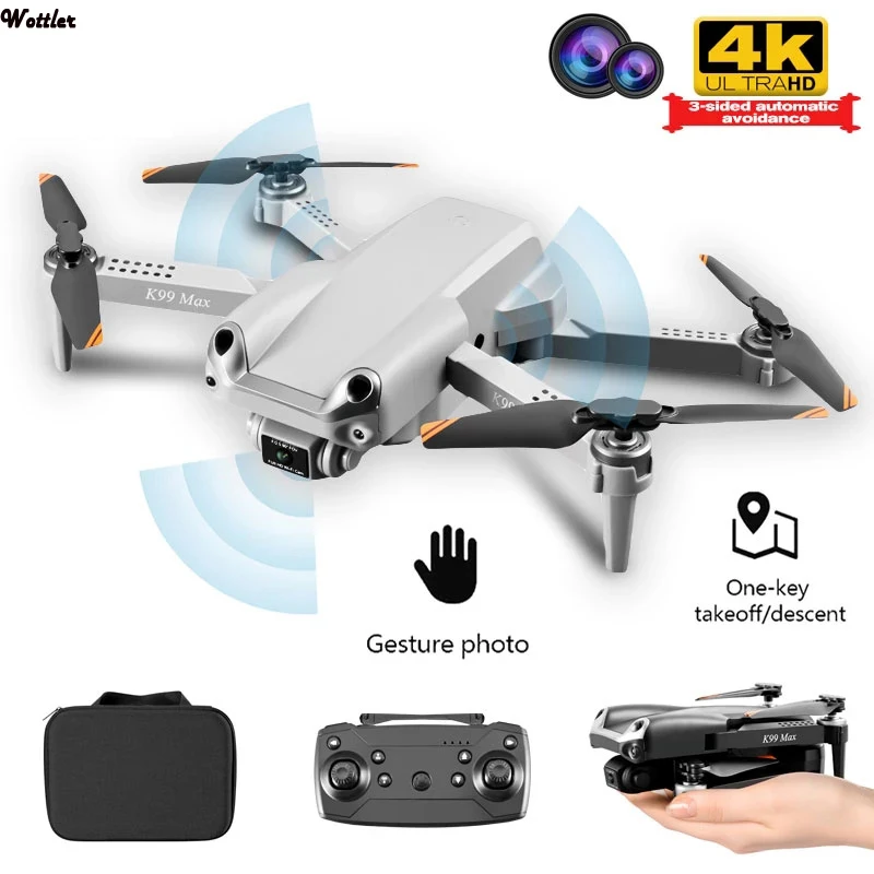 

K99 Max Drone 2.4GHZ WiFi 4K HD Dual Camera Aerial Photography Dron Three-way Obstacle Avoidance Folding Quadcopter Toys