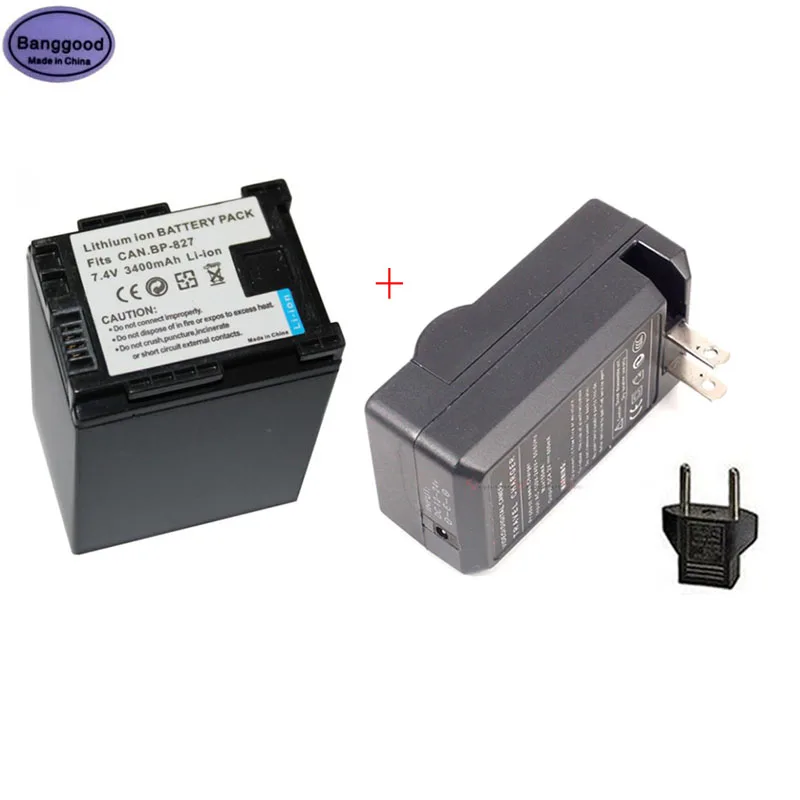 7 4 V 3400 мА/ч BP 827 BP827 Камера Батарея для CANON 809 819 808 VIXIA HF10 HF11 HF100 HF20 HF21 HF200 HG20 HG21