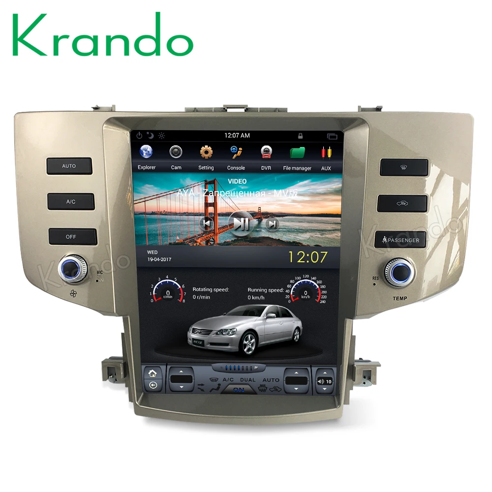 Krando Android 9 0 12 1 "Тесла вертикальный экран Автомобильный мультимедийный плеер для