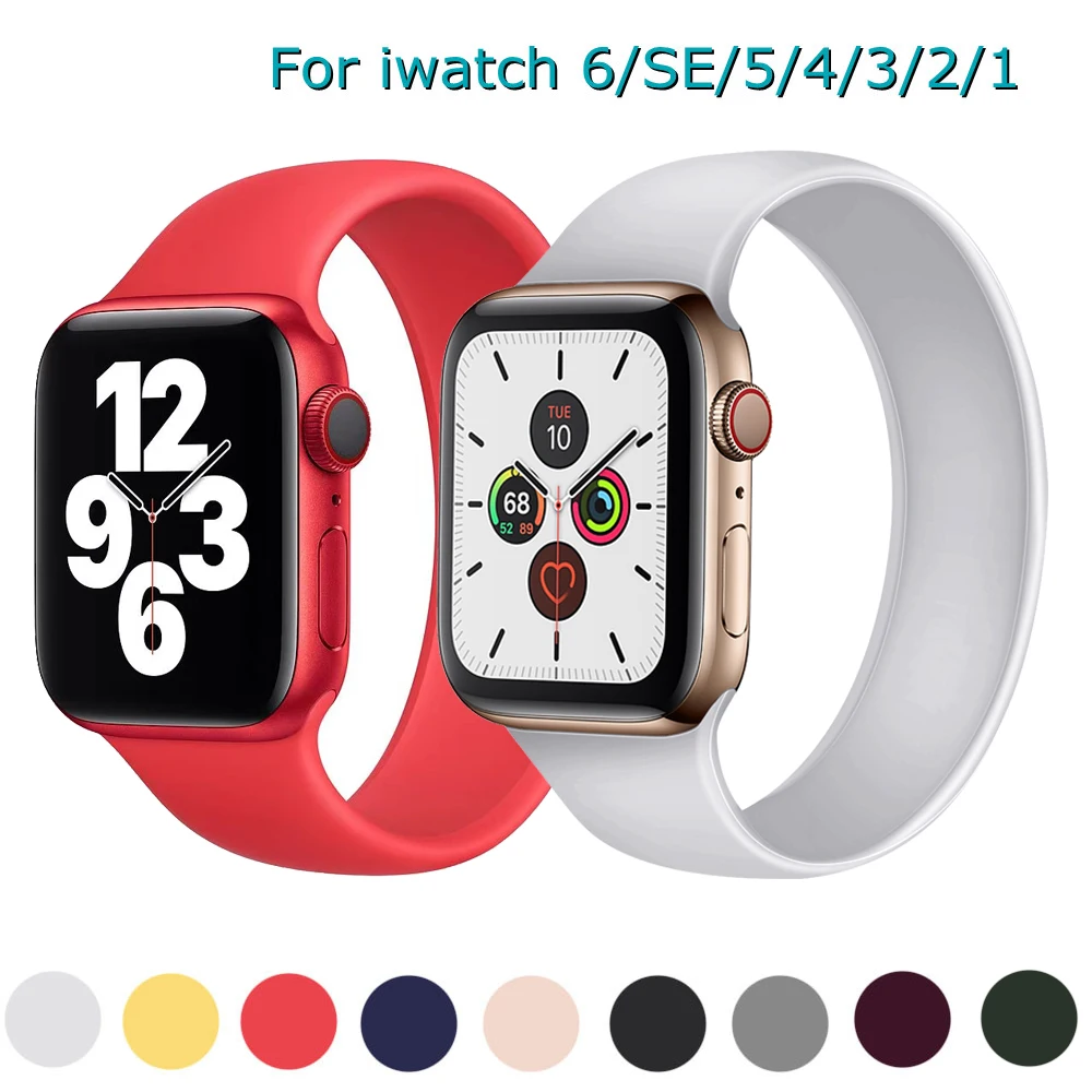 

Ремешок для часов, резиновый для Apple Watch Series 6 5 4 3 2 SE 38 мм 42 мм, iWatch 6 5 40 мм 44 мм