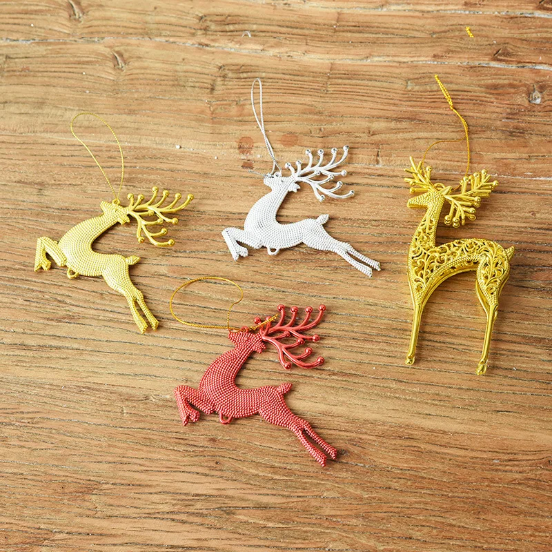 3 шт./лот золотые серебряные красные милые олени подвесные украшения для