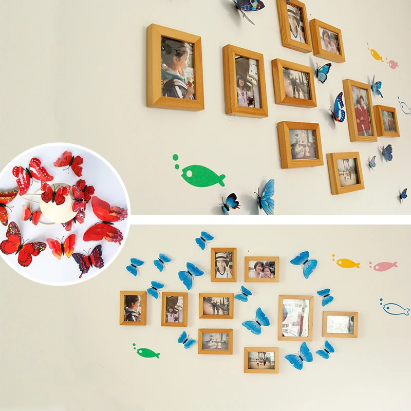 Wallpaper 3D 12Pcs Room Wall Butterfly Decor PVC Decal Decoration DIY Kid Stickers Home | Дом и сад
