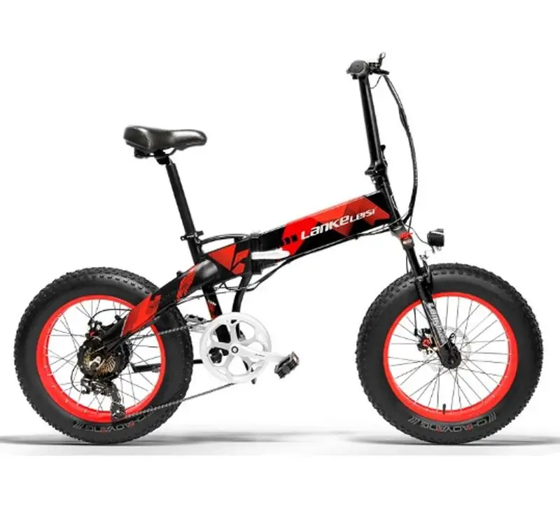 Электрический складной велосипед Lankeleisi X2000 48V 1000W 14.5AH LG литий Батарея Жира Шины