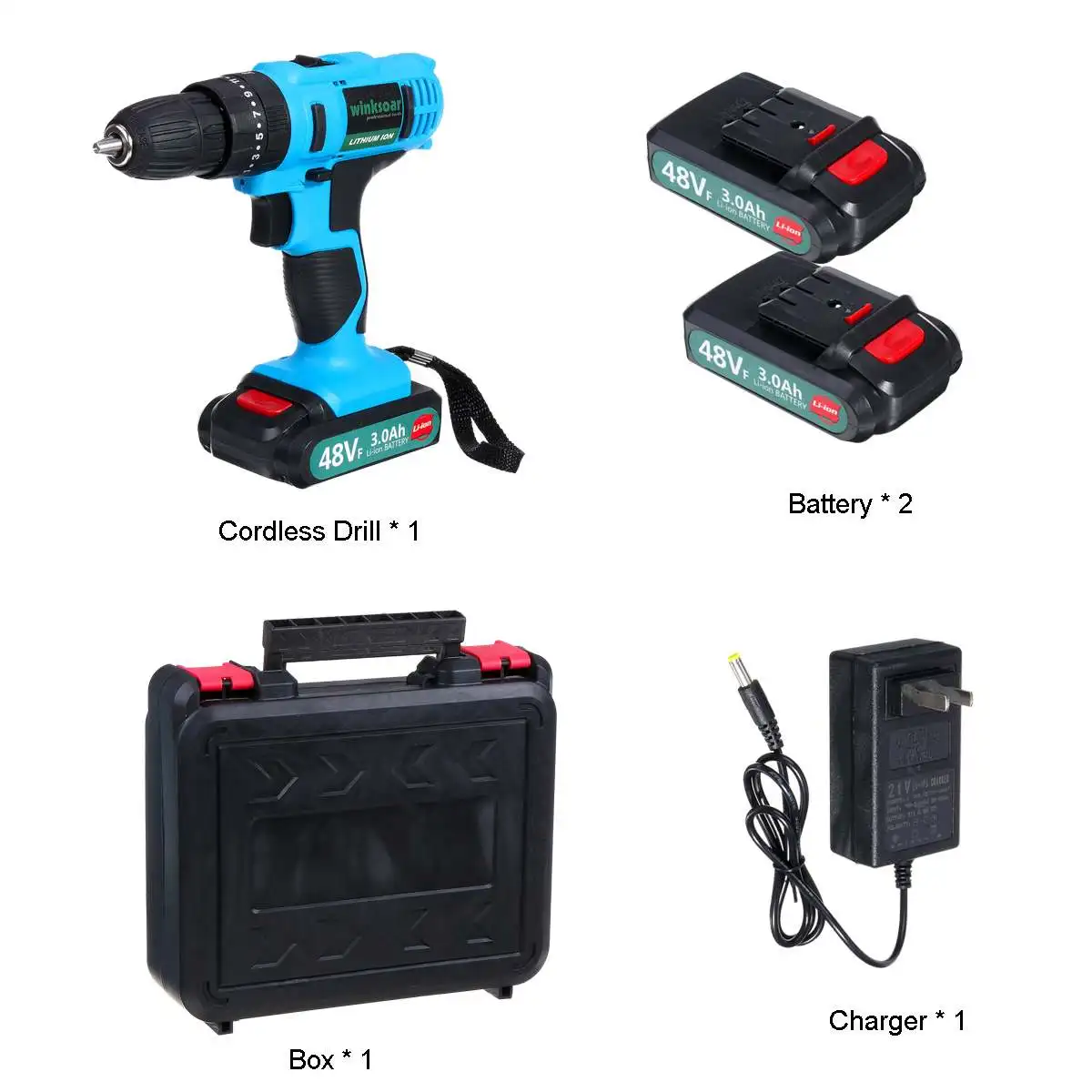 2 battery 48VF Беспроводная электрическая дрель молоток Ударная отвертка ручная мини-дрель 25+ 1 высокий крутящий момент перезаряжаемый литий-ионный аккумулятор электроинструмент - Цвет: 2 battery