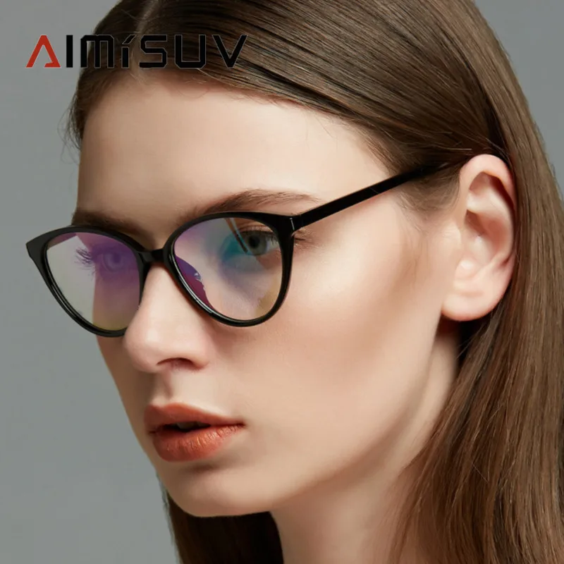 AIMISUV 2023 Cat eye Blue Light Blocking Glasses Women Brand Eyewear optical frames Vintage Clear Fake Glasses For Ladies