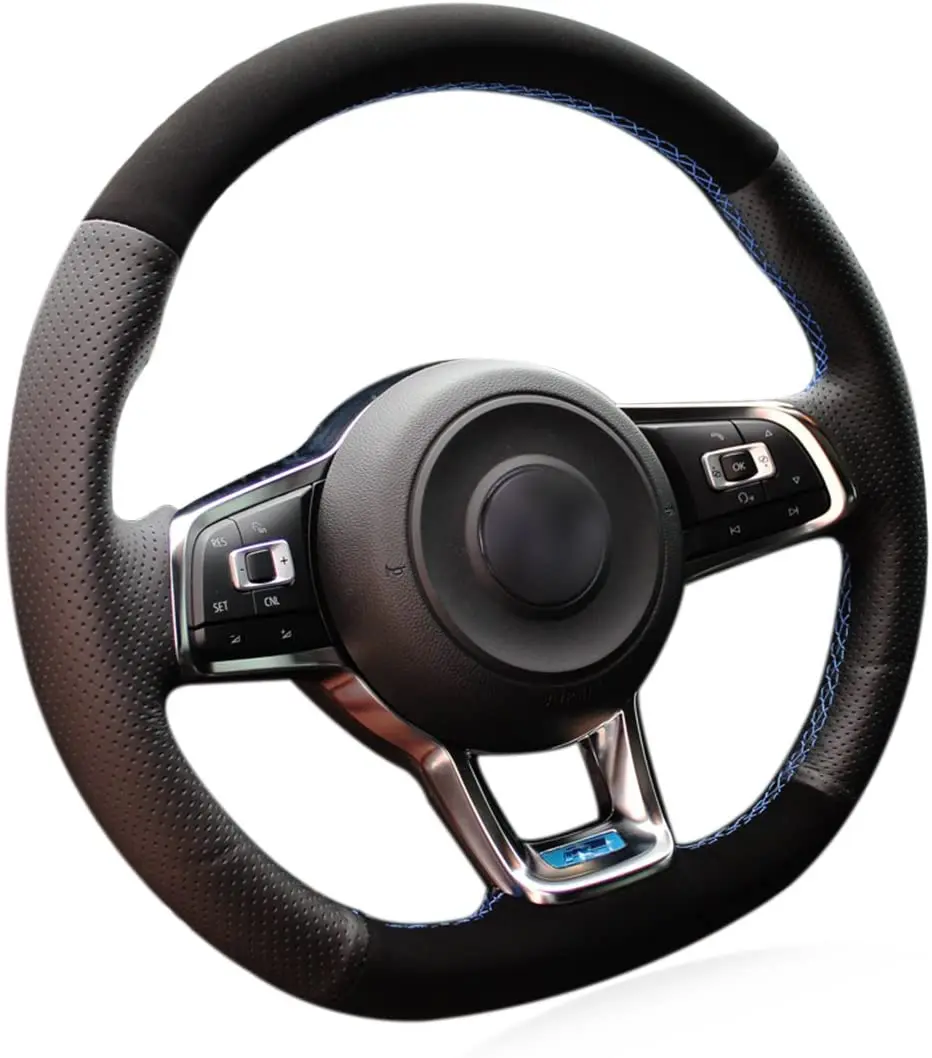 Ручное шитье черная перфорированная натуральная кожа замша для Volkswagen Golf GTI R Jetta