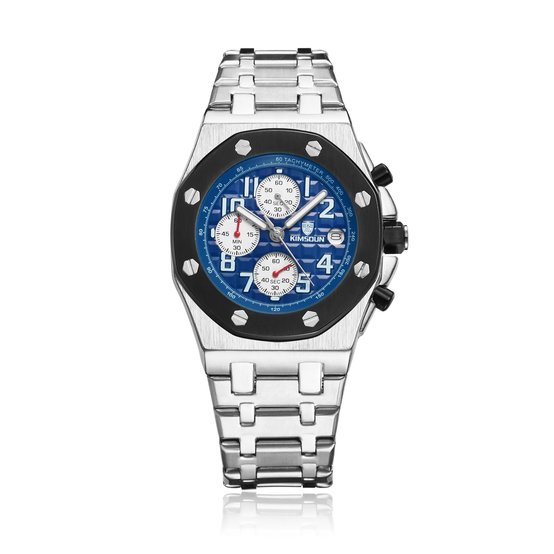Switzerland Royal Rolexable Japan Miyota Кварц Мужские часы модный стальной ремень три глаза водонепроницаемый спортивный relogio masculino - Цвет: Серый
