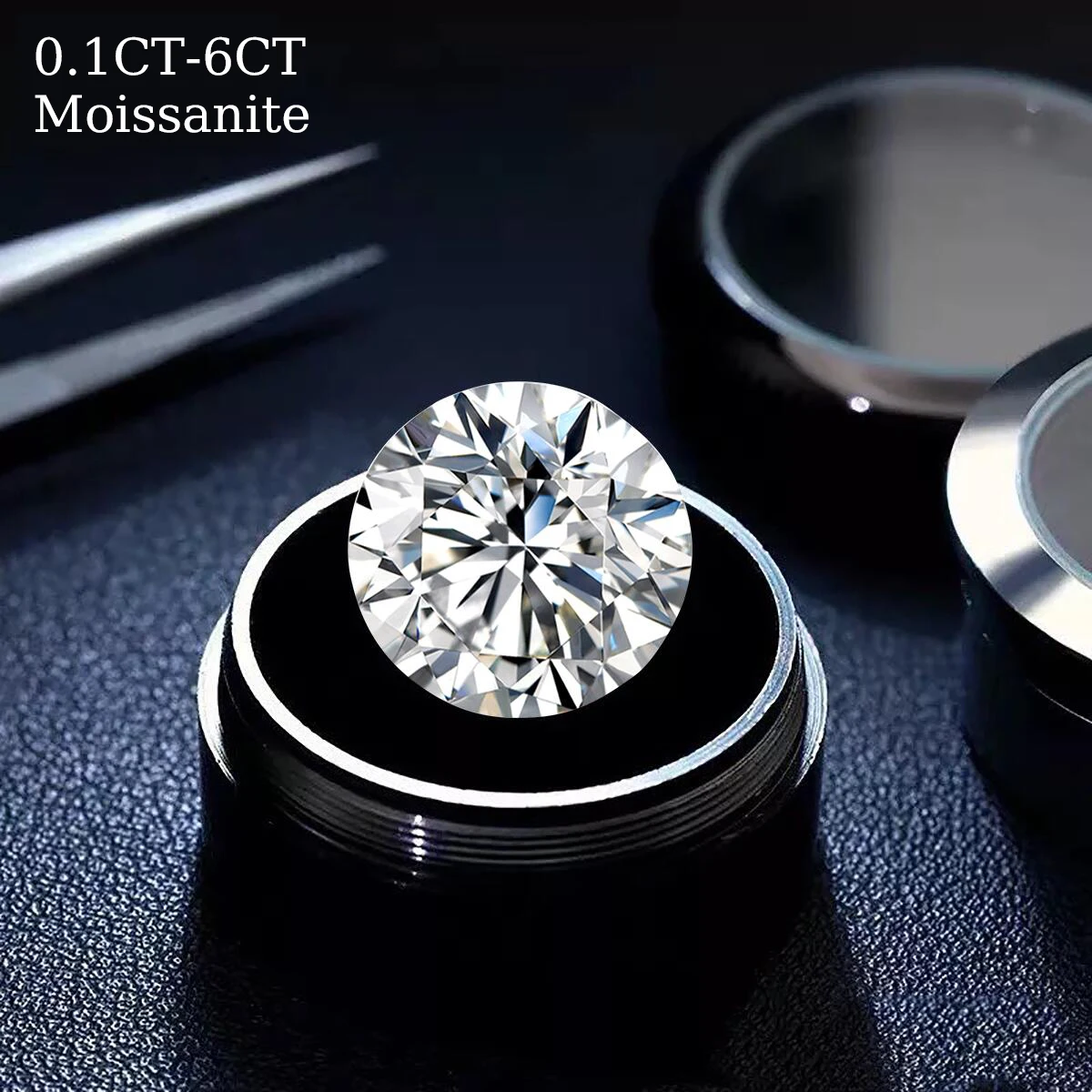 

0.1ct To 6ct D Color VVS1 Round Shape Moissanite Stones Brilliant Cut Pass Diamond Tester Loose Gemstone For Women Jewelry Gem