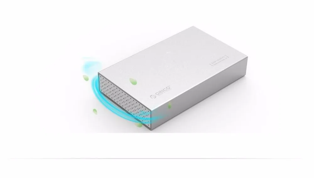 ORICO 3,5 дюймовый корпус для жесткого диска алюминиевый SATA для USB3.0 чехол для жесткого диска для SSD диск поддержка 10 ТБ UASP USB3.0 с адаптером питания