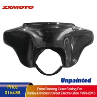 zxmoto front batwing outer fairing for harley davidson street electra glide 1993 2013 unpainted zxmt nose motorcycle accessories