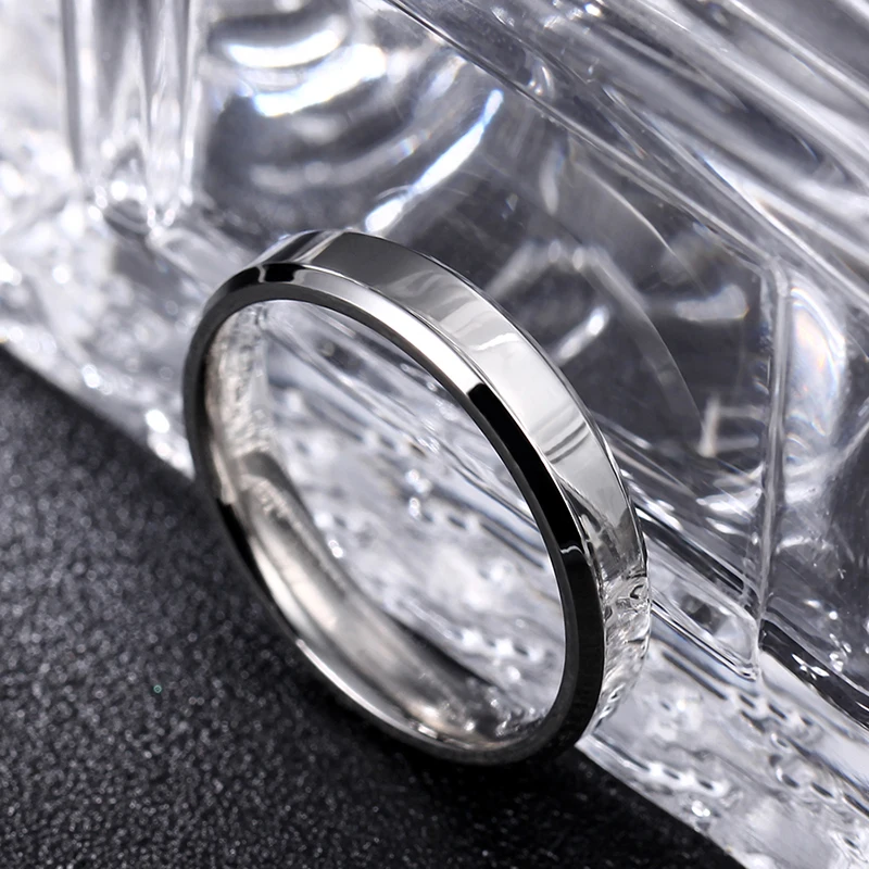 

MOREDEAR 4mm 6mm 8mm Bright and Dull Polish Silver Color Titanium Ring For Men and Women Couple Ring