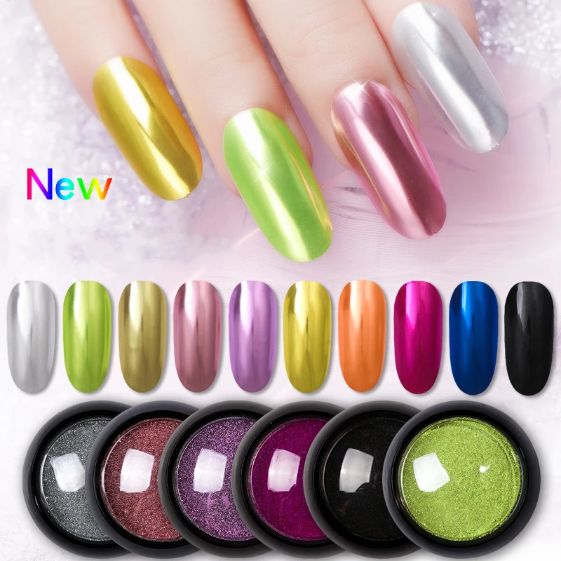 

1 Box Mirror Nail Powder Rose Gold Champagne Silver Gold Chrome Nail Art Glitter Pigment Dust Nail Art Decoration DIY Manicure