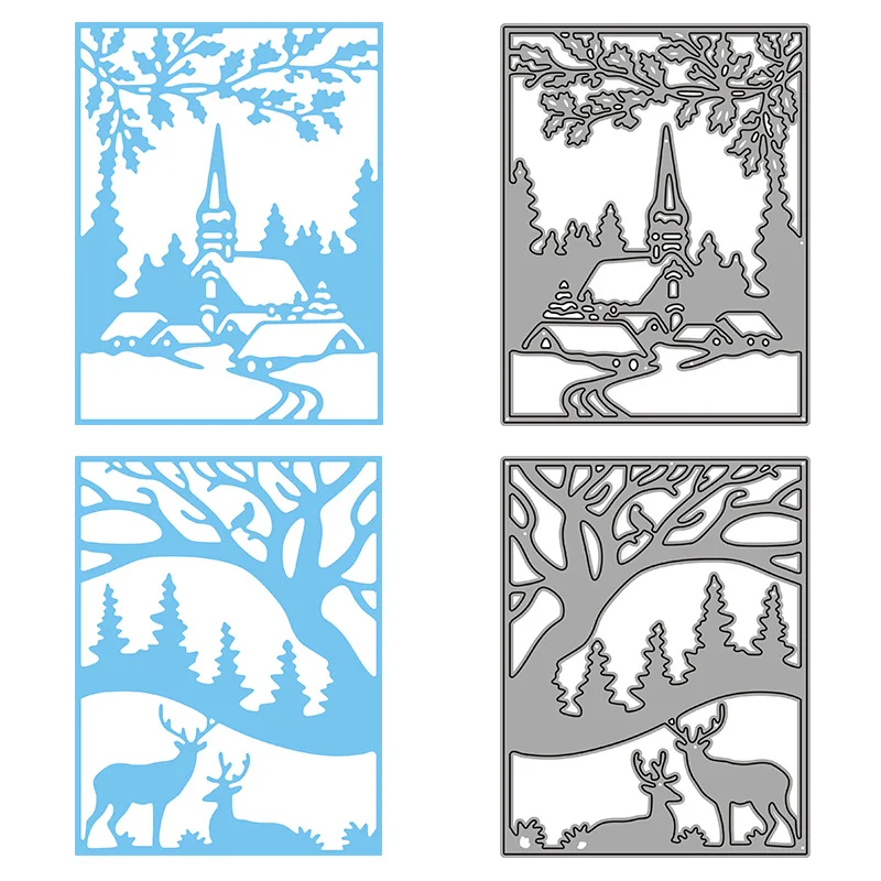 Рождественские рамки для сцен металлические штампы скрапбукинга фотоальбом