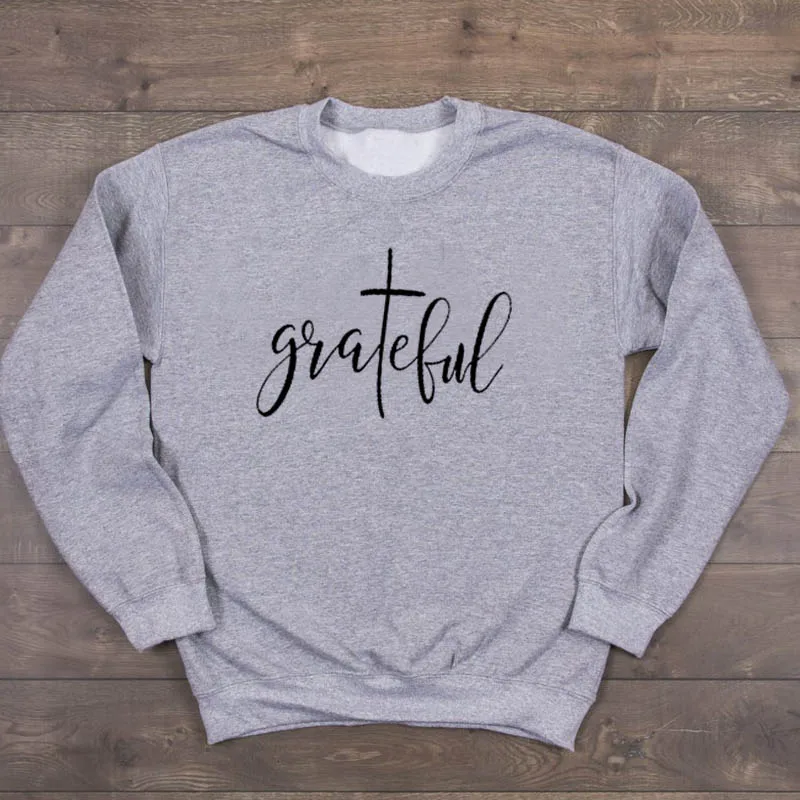

JESSIC Sweatshirt Women Jesus Faith Hope Love Slogan Clothing Thankful Blessed Pullover Casual Girl Jumper Drop Ship