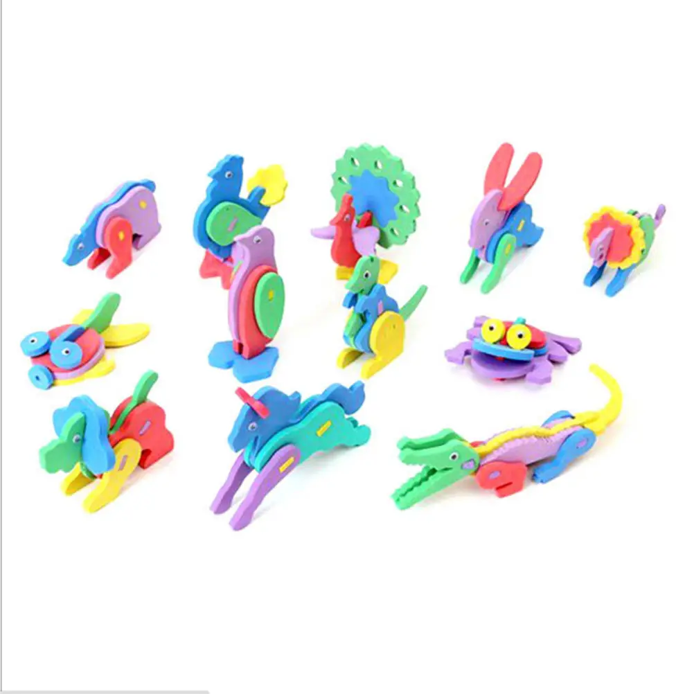 

1Pc DIY 3D EVA Foam Animal Puzzle Creative Handmade Intelligence Development Jigsaw Toys For Children Random Style