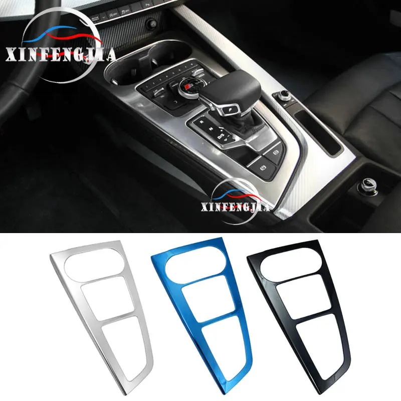 

For Audi A4 B9 A5 2017-2018 Steel Center Gear Shift Buttons Frame Cover Trim