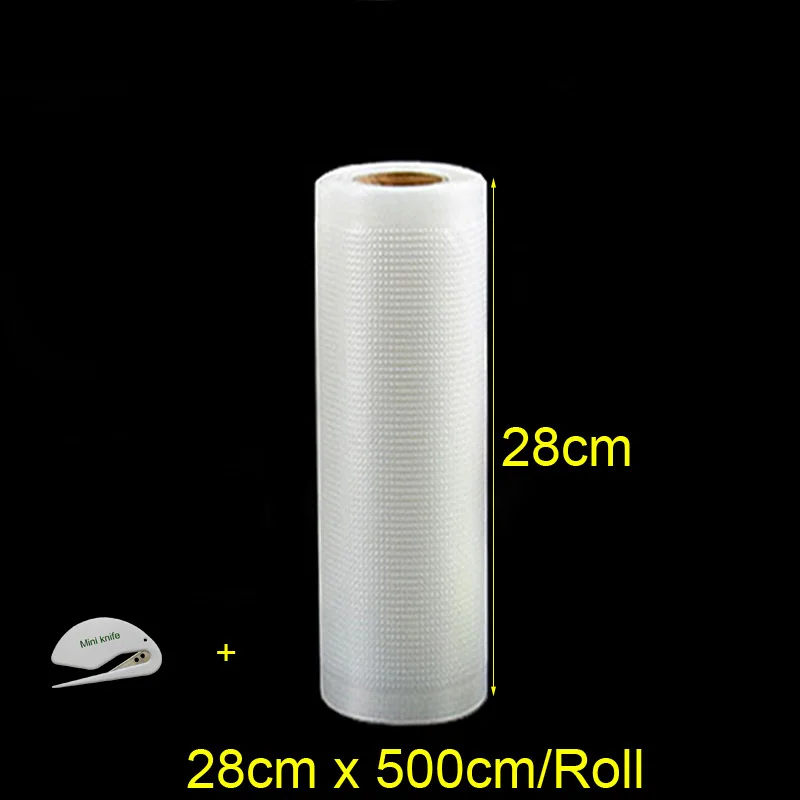 28cm x 500cm 1Roll Рулон вакуумных упаковочных пакетов для упаковка для хранения продуктов запечатывающая машина BPA-free 1 рулон/набор вакуумный мешок рулоны вакуумного упаковщика - Цвет: 28cm x 500cm 1Roll