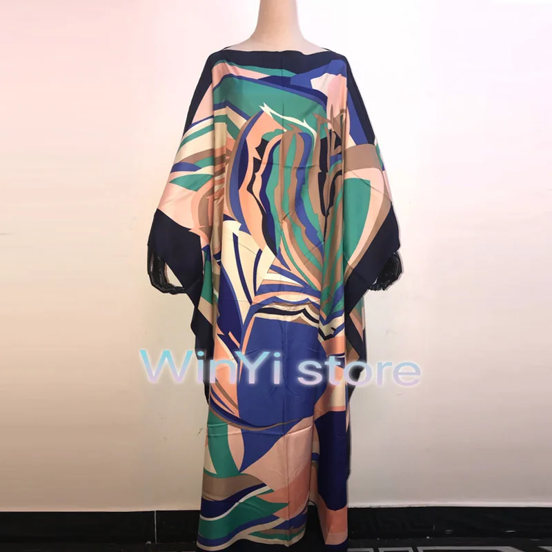 Кувейт Дашики Платье с принтом богемный хиджаб свободные элегантные