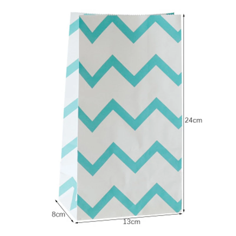 Новый бумажный пакет стоячие волнистые цветные бумажные пакеты 24x13x8 см