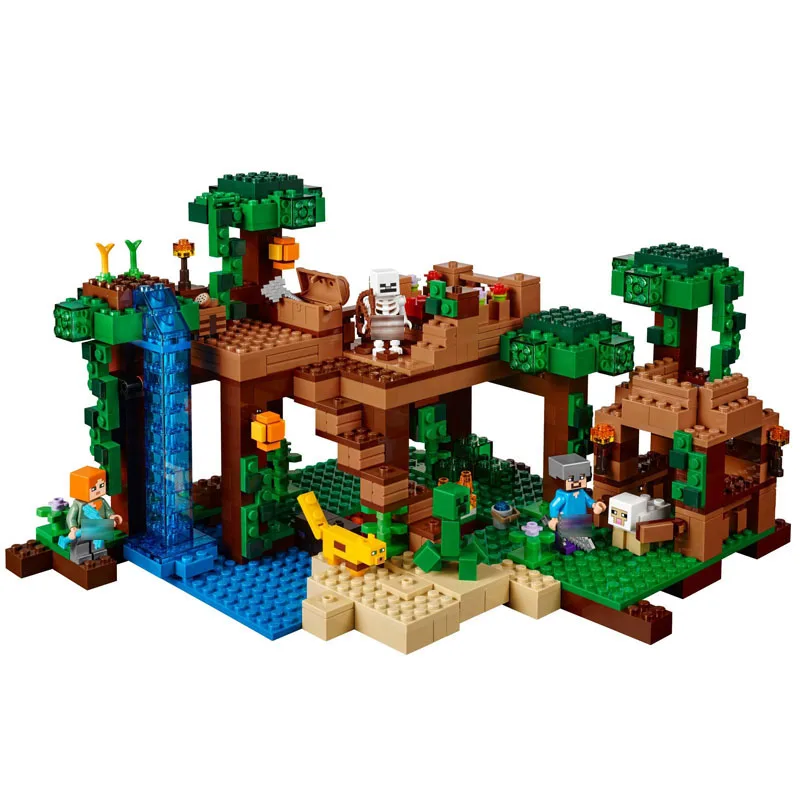 21125 718 шт. серия My World модель домика на дереве джунглей строительные блоки кирпичи