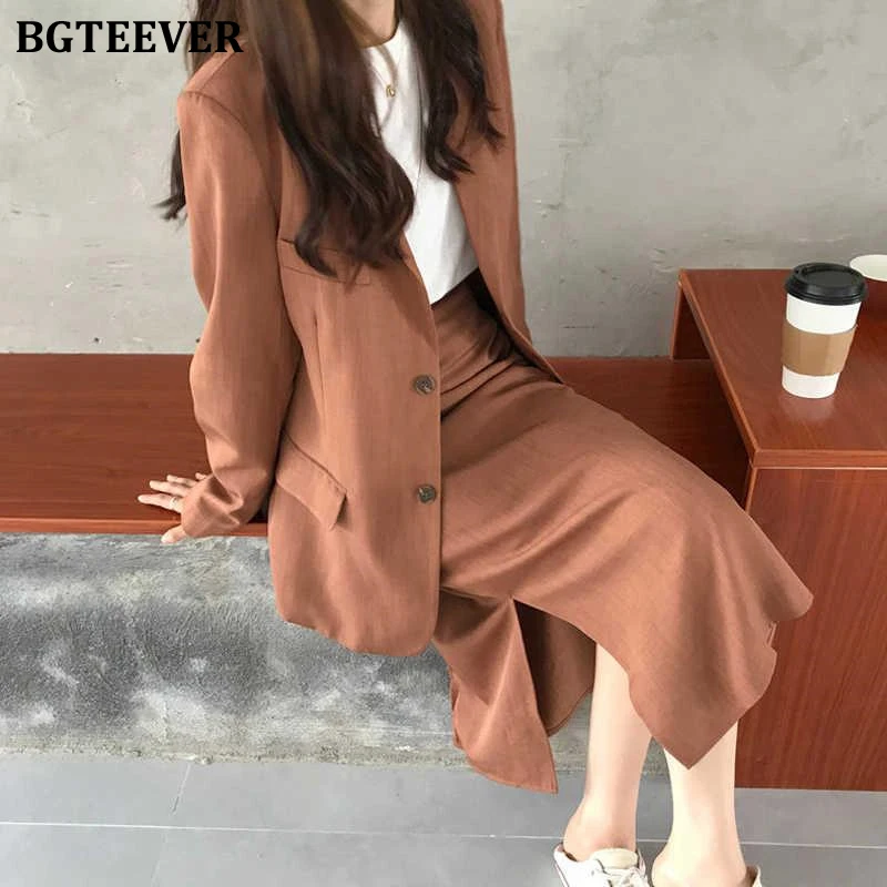 BGTEEVER шикарный женский костюм с юбкой из двух предметов повседневный Женский