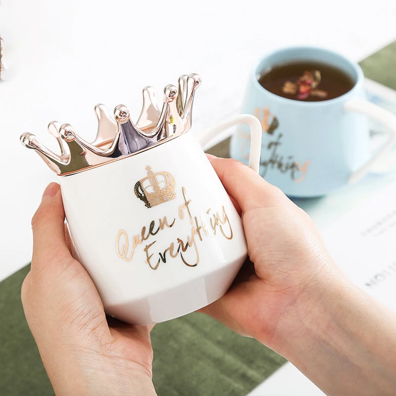 Креативная керамическая кружка в виде короны розовая Милая скандинавском стиле
