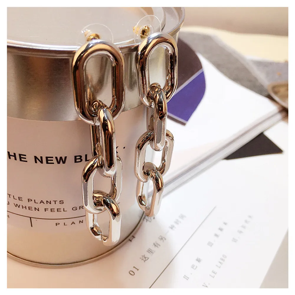 Женские крупные серьги SexeMara подвески в стиле панк с крупными звеньями 3