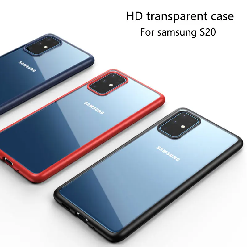 Прозрачный тонкий чехол для samsung s20 противоударный galaxy plus новый деловой защитный