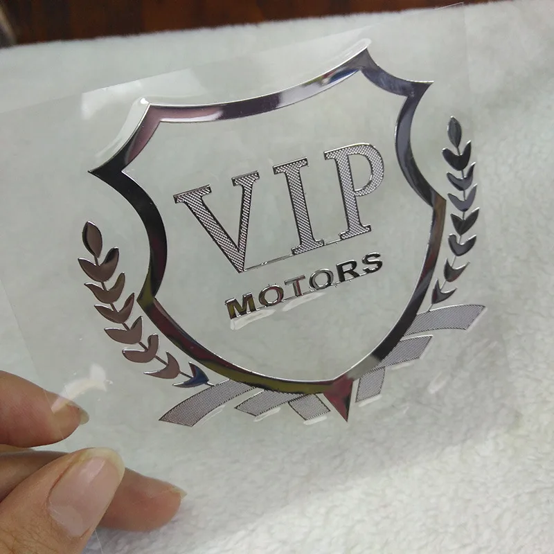 

1 шт., VIP MOTORS, металлическая никелированная наклейка на автомобиль, светоотражающая эмблема, дверное окно, кузов, автодекор, сделай сам, Стайлинг автомобиля, супер наклейка