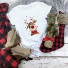 Новинка, милая футболка с оленем, женская футболка с надписью Let Bake Stuff Drink, с горячим какао и часами, футболка с рождественским фильмом, женская футболка, топы, одежда