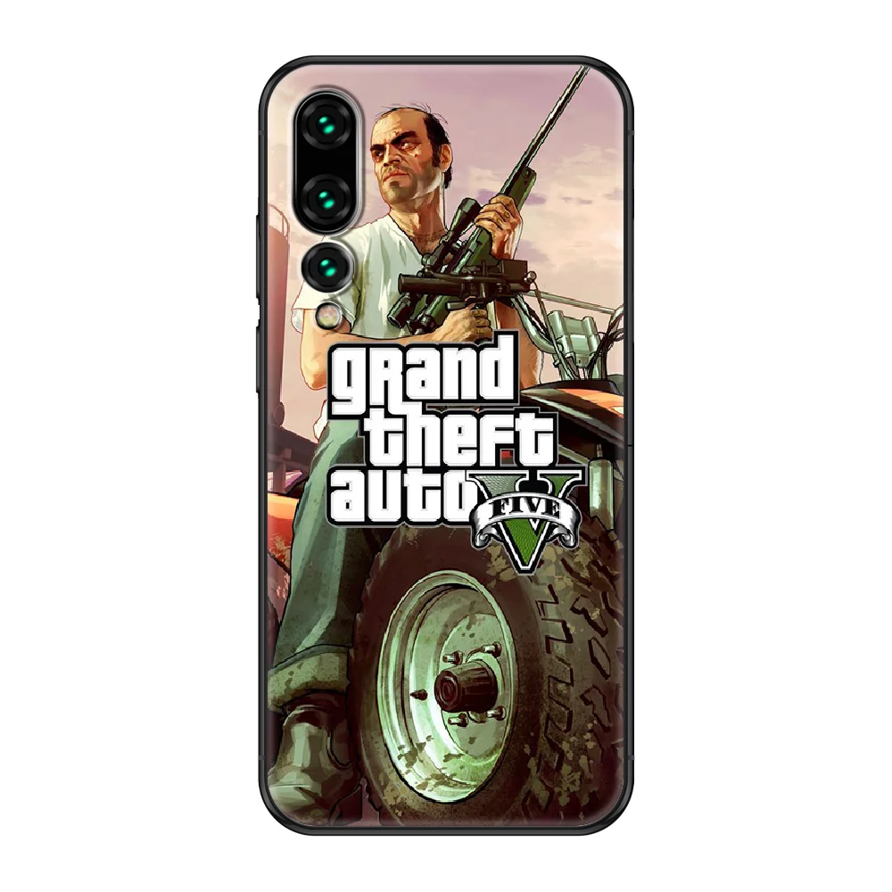 

Game Grand Theft Auto GTA5 Phone case For Huawei P 8 10 20 30 Smart Plus 2019 Z Lite Pro 2017 2019 black pretty bumper soft