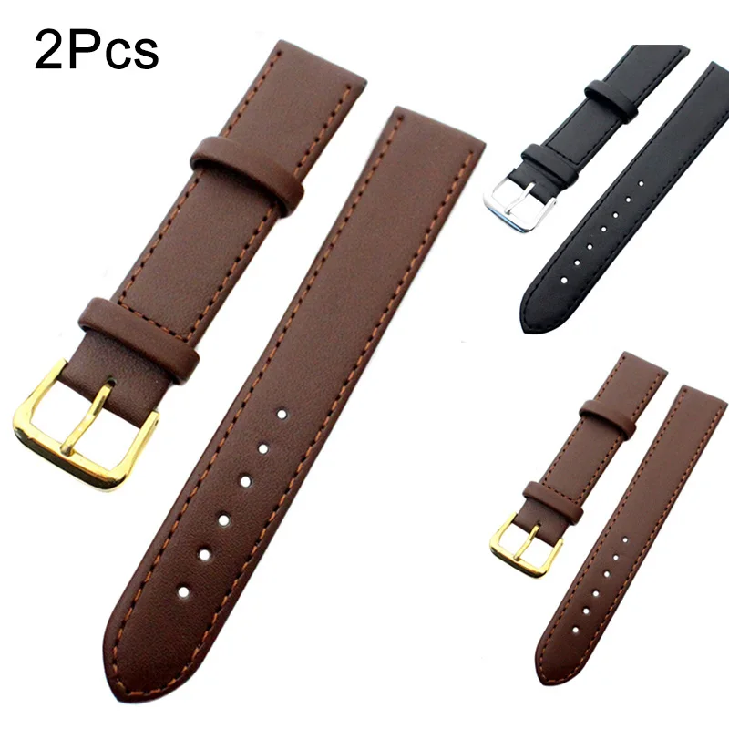 

2 Set 8-22MM Width PU Leather Watch Strap Band Watchband Watch Accessories SER88