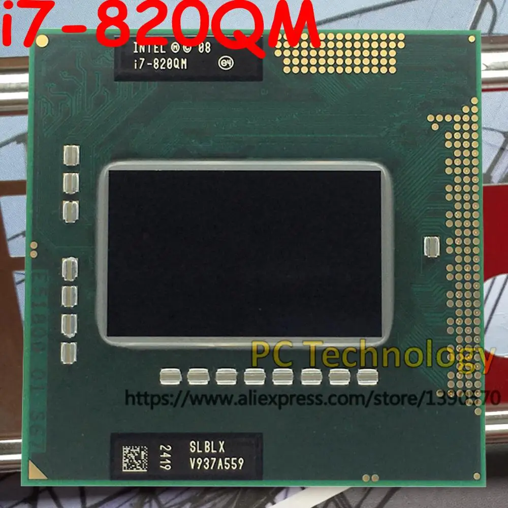 Оригинальный процессор Intel Core i7-820QM 8 Мб кэш-памяти 1 73 ГГц до 3 06 i7 820QM SLBLX PGA988 TDP 45 Вт