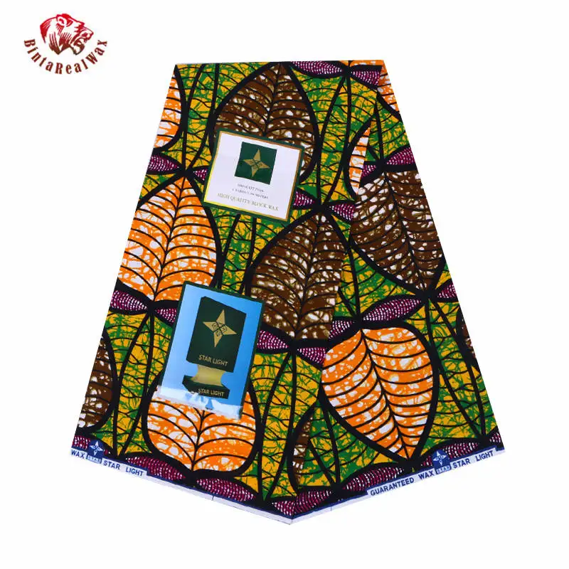 

Bintarealwax Cotton Africa Fabric 2021 Ankara Dresses Sewing Material Nigerian Heart Pattern 6 Yards/Lot Batik Fabrics PL512