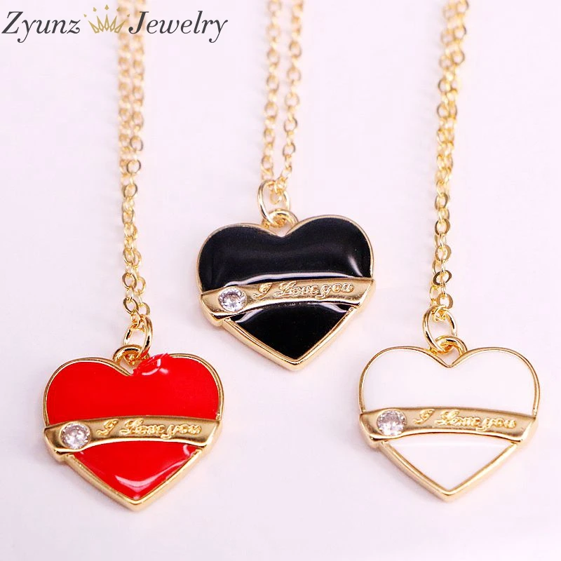 10 шт эмалированный кулон в форме сердца украшения ожерелье подарок для