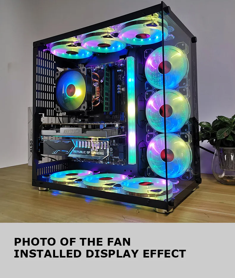 PC Case Fan 120mm Cooling Cooler 6Pin 5V Adjustable RGB Led Mute Computer Fans Radiator Ventilador | Компьютеры и офис