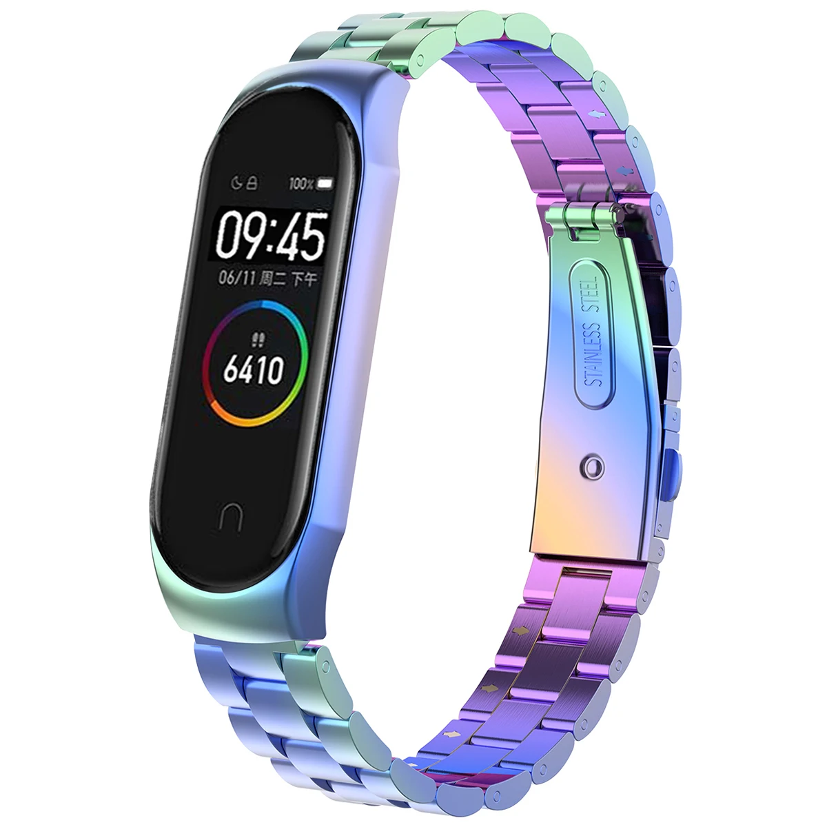 

Luxury Metal Bands Business Stylish Straps Stainless Steel Bracelet Watch Band Wrist Strap with Frame for Xiaomi MI Band 4/3