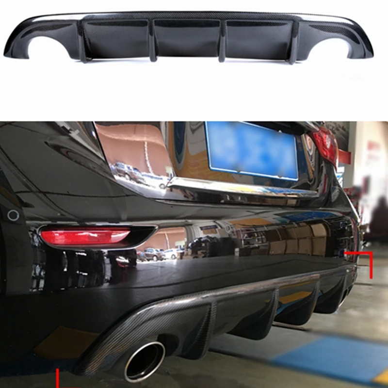 

Q50 Carbon Fiber Material Unpainted Matte Black Rear Bumper Lip, Rear Diffuser Spoiler for Infiniti Q50 2014 2015 2016