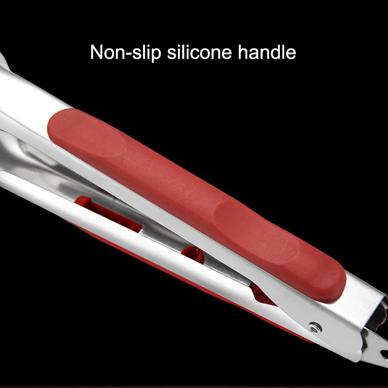 9inch Kitchen Tongs Stainless Steel Serving Barbecue with Non Slip Grip BBQ Salad Tools Grill Accessories | Дом и сад