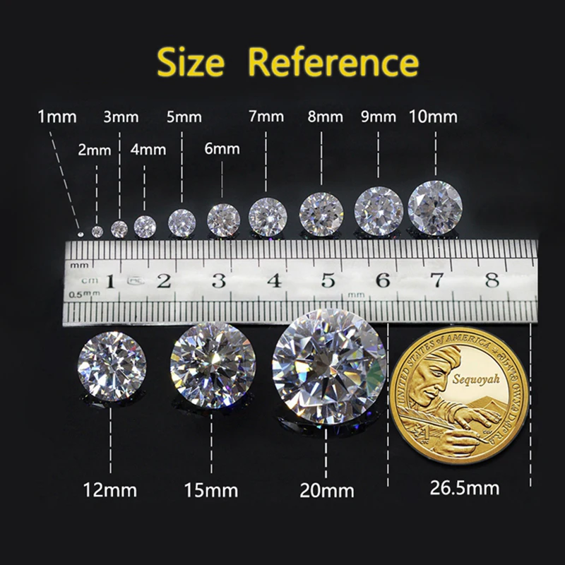 

Multicolor Cubic Zirconia Stone Round Shape Brilliant Cut Loose CZ Stones Synthetic Gems Beads For Jewelry 0.8~12mm AAAAA