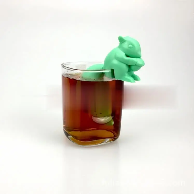 Squirrel Green Ситечко для заварки и диффузора из силикона для чая, многоразовое ситечко для кофе, кухонные аксессуары, чай Loch Ness Monster joro - Цвет: Squirrel Green