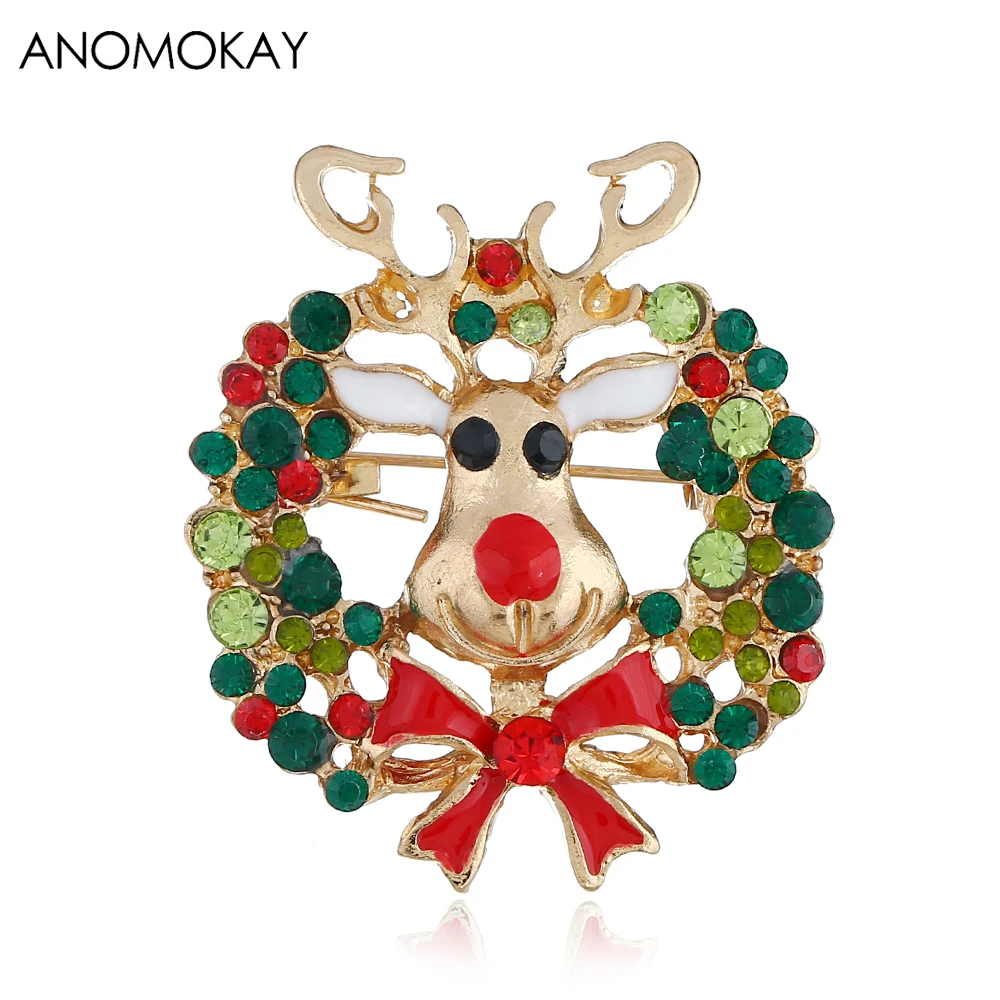 6 стилей 2019 новый год унисекс Рождество лося животное брошь популярные милые
