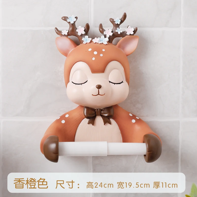 

WHYOU Creative Hanging Catoon Tissue Box Storage Holders Racks Sika Deer Home Decoration Wedding Gift