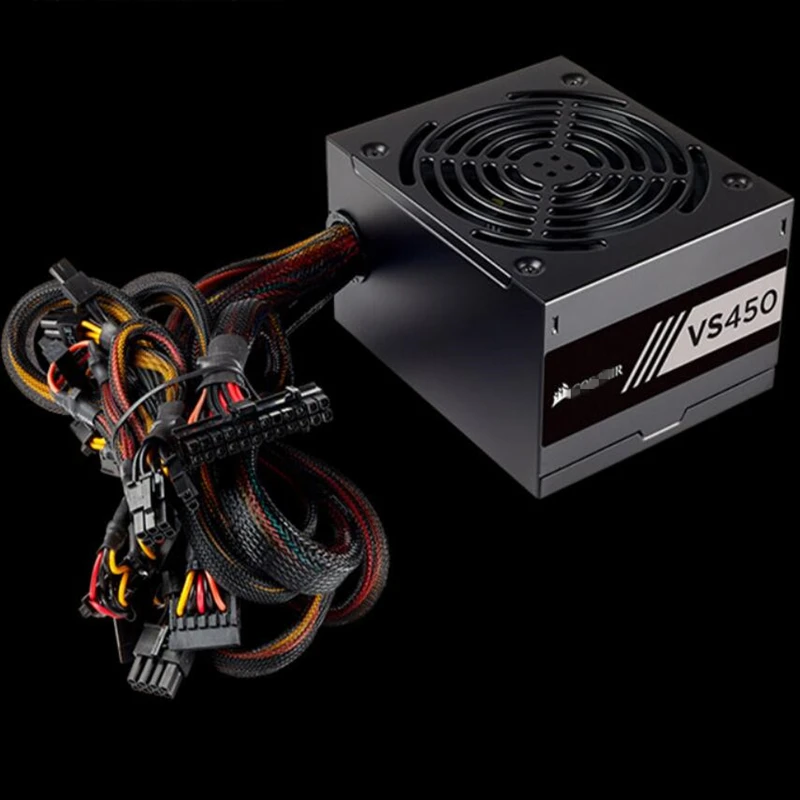 PSU для Corsair 80plus ЕС стабильность игры тихий не модульный источник питания 450 Вт блок питания VS450