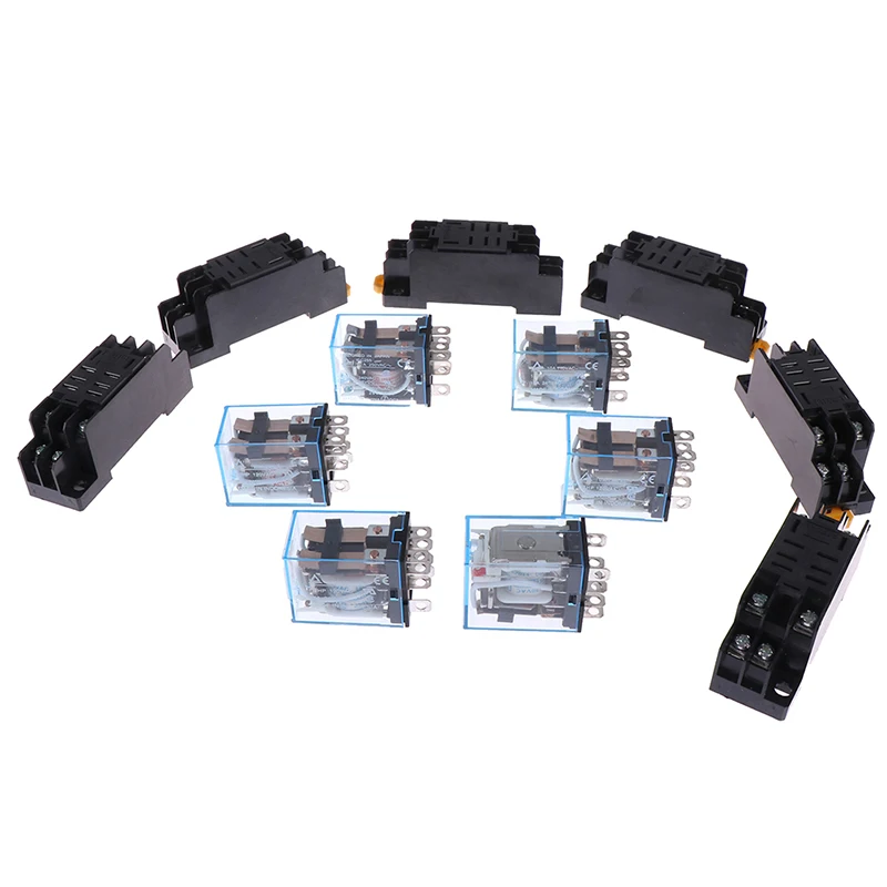 AC / DC LY2NJ 10A 8 контактное реле мощности катушки DPDT hh62 HHC68A 2Z + разъем 12 В 24 в 1 шт. Лидер