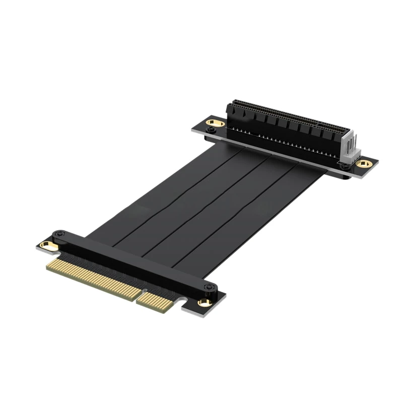 

Настольный PCI-E8X Удлинительный кабель совместим с Pcie 8X сетевая карта и карта для массива данных (8X правый поворот 90 ° Тип)