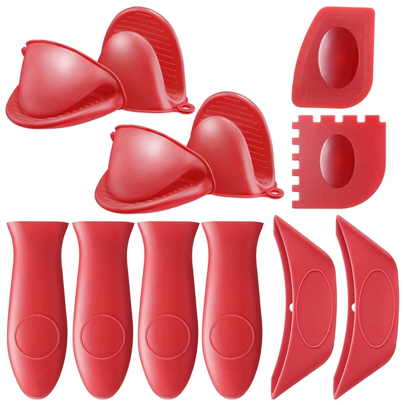 

12 шт., силиконовые термостойкие мини-перчатки для духовки