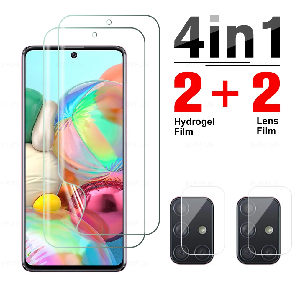 

Защитная Гидрогелевая пленка для объектива 4 в 1 для Samsung Galaxy A71 A72 4G 5G Sansung A 71 72, Защитная пленка для экрана камеры на 6,7 дюйма