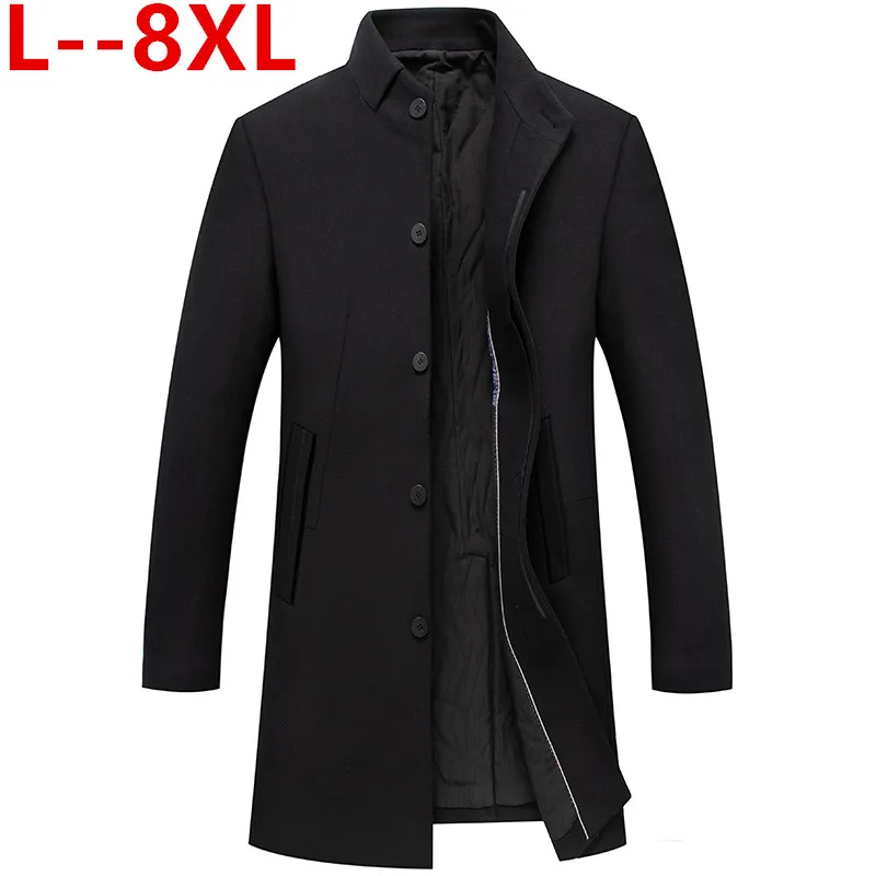

Big size 2019 new arrival winter high quality wool trench coat men,men's gray wool jackets ,plus-size 8XL 6XL 5XL 4XL