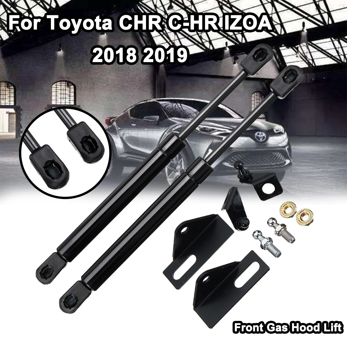 2pcs Car Front Engine Hood Lift Supports Props Rod Arm Gas Springs Shocks Strut Bars For Toyota CHR C-HR 2018 2019 | Автомобили и